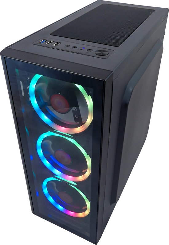 AMD Ryzen 5 RGB Budget Game Computer / Gaming PC - 16GB RAM (2x8GB Dual-Channel) - 500GB SSD - RX Vega 11 - TRIPLE aRGB FAN - Windows 11 Pro - Wifi / Bluetooth
