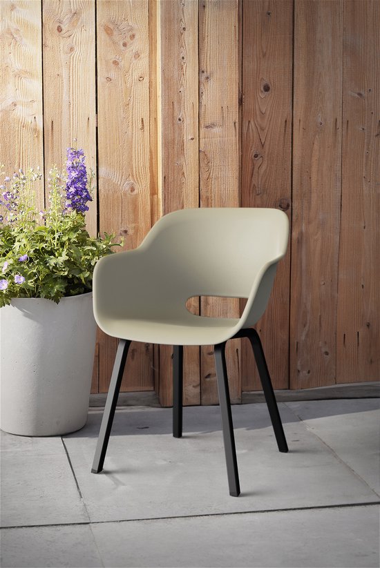Keter Porto Diningset - Signature Porto Tafel en 6 Noa Tuinstoelen - Ashwood/Salie Groen