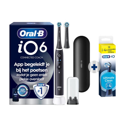 Oral-B iO 6N Elektrische Tandenborstel Zwart Lava + 4 Opzetborstels