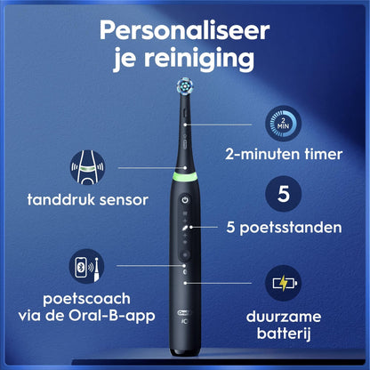 Oral-B iO 5N Elektrische Tandenborstel Zwart + 4 Opzetborstels