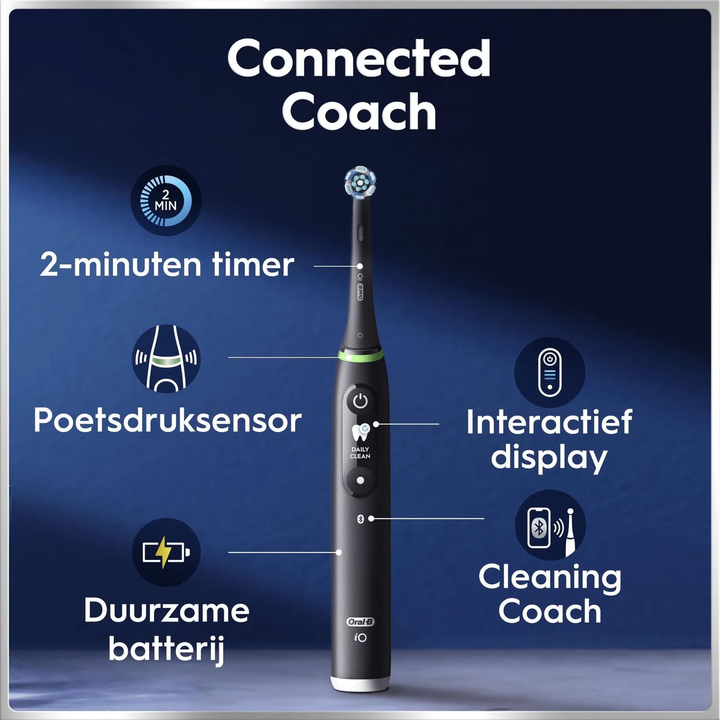 Oral-B iO 6N Elektrische Tandenborstel Zwart Lava + 4 Opzetborstels