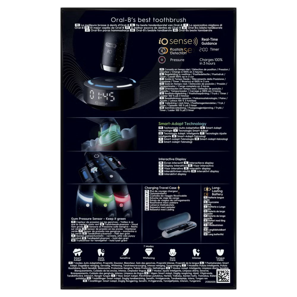 Oral-B iO 10 Elektrische Tandenborstel Cosmic Zwart + 4 Opzetborstels