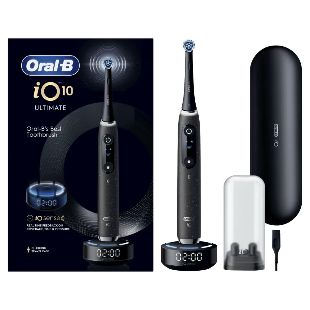 Oral-B iO 10 Elektrische Tandenborstel Cosmic Zwart + 4 Opzetborstels