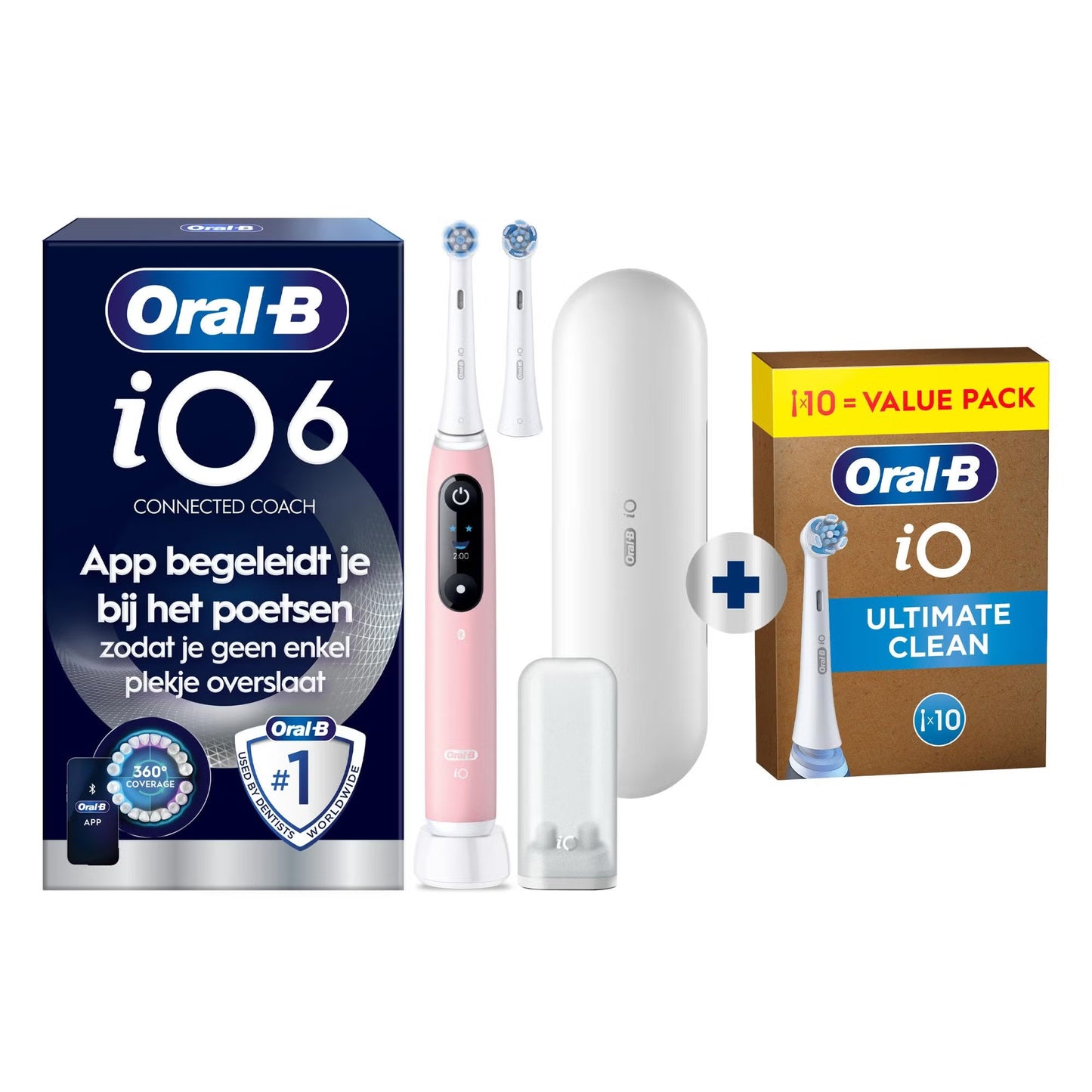 Oral-B iO 6N Elektrische Tandenborstel Roze + 10 Opzetborstels