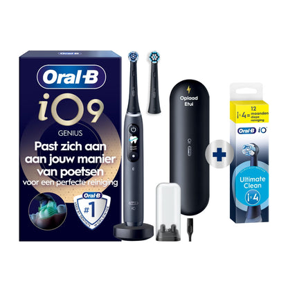 Oral-B iO 9N Elektrische Tandenborstel Zwart + 4 Opzetborstels