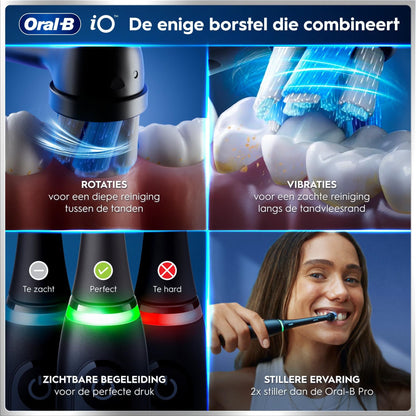 Oral-B iO 6 Elektrische Tandenborstels Zwart & Roze Duoverpakking + 10 Opzetborstels
