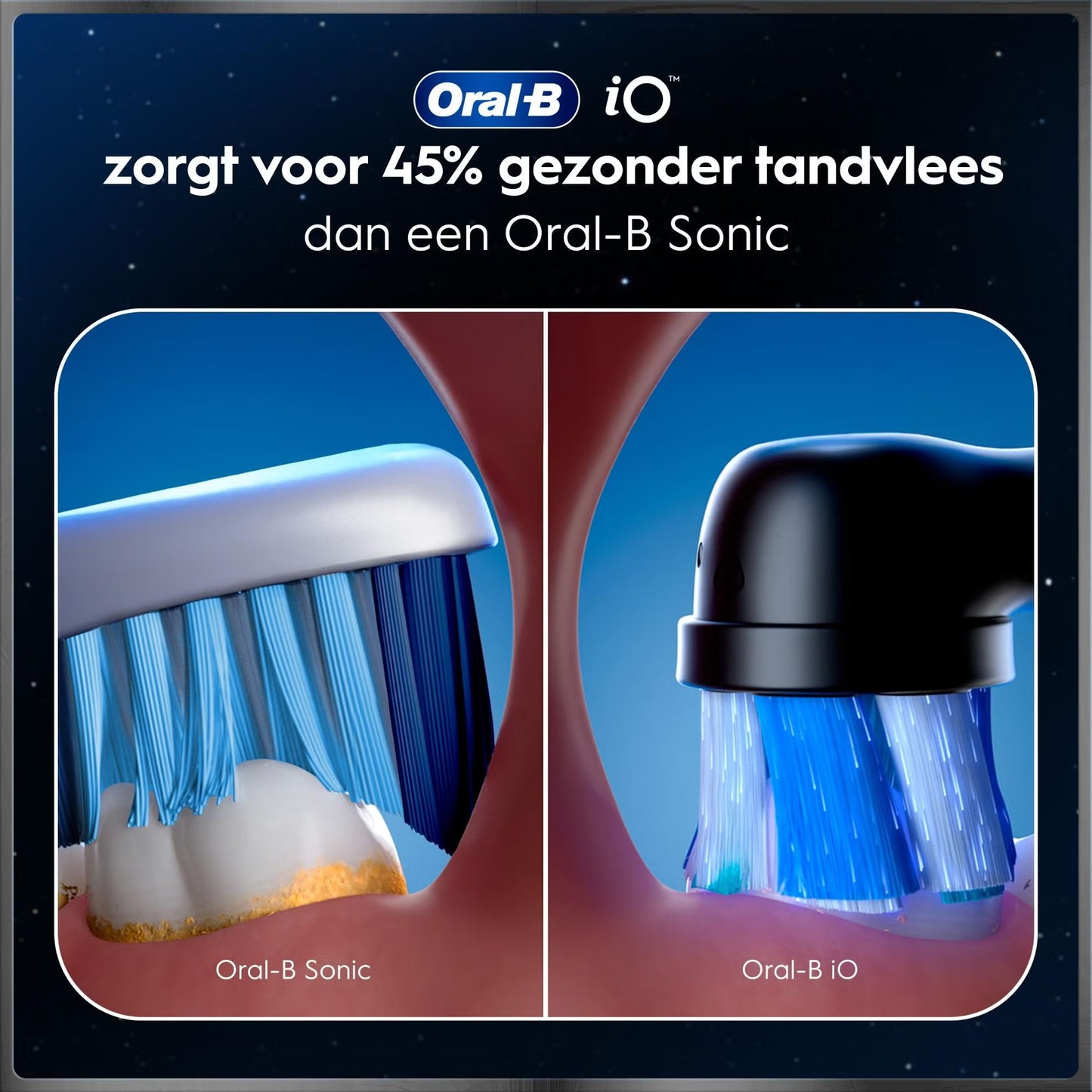 Oral-B iO 10 Elektrische Tandenborstel Cosmic Zwart + 4 Opzetborstels