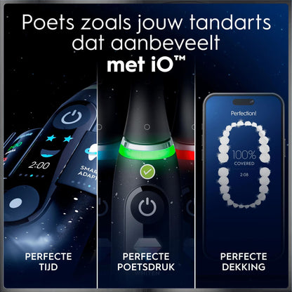 Oral-B iO 10 Elektrische Tandenborstel Cosmic Zwart + 4 Opzetborstels