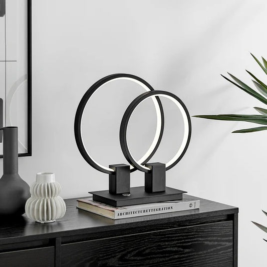 Hong Kong LED korte tafellamp // matzwart